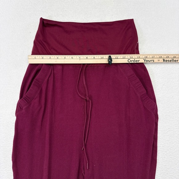 Free People Meditate Me Pants Large Red High Rise Yoga FP Movement Harem - Picture 8 of 10